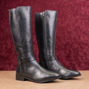 Chelsea Crew Women Ashton Black Leather Riding equestrian Knee Boots 9US EUR39